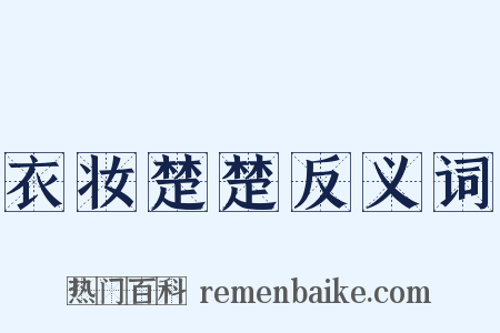 衣妆楚楚反义词是什么意思的图片